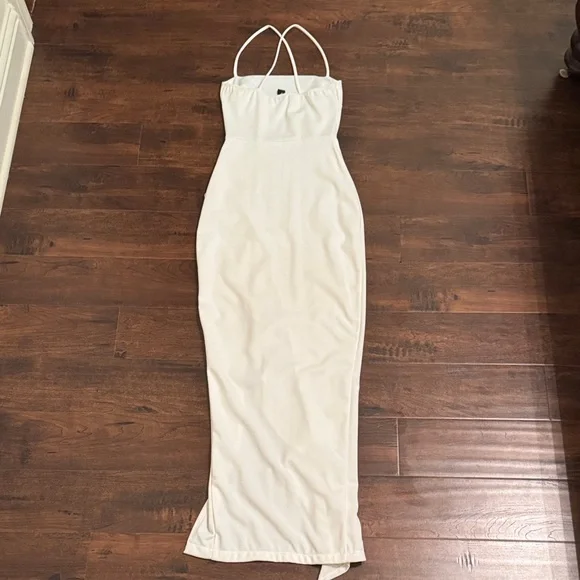 Windsor Cream Asymmetrical Ruffle Dress - Picture 3 of 3